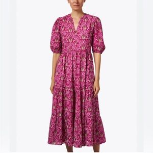 Jude Connally Jordana Dress in Lotus Block Orchid Print